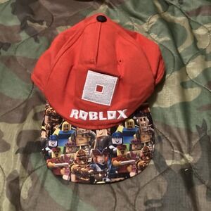 Roblox Red SnapBack Embroidered Hat‎ Bill Print Youth OS